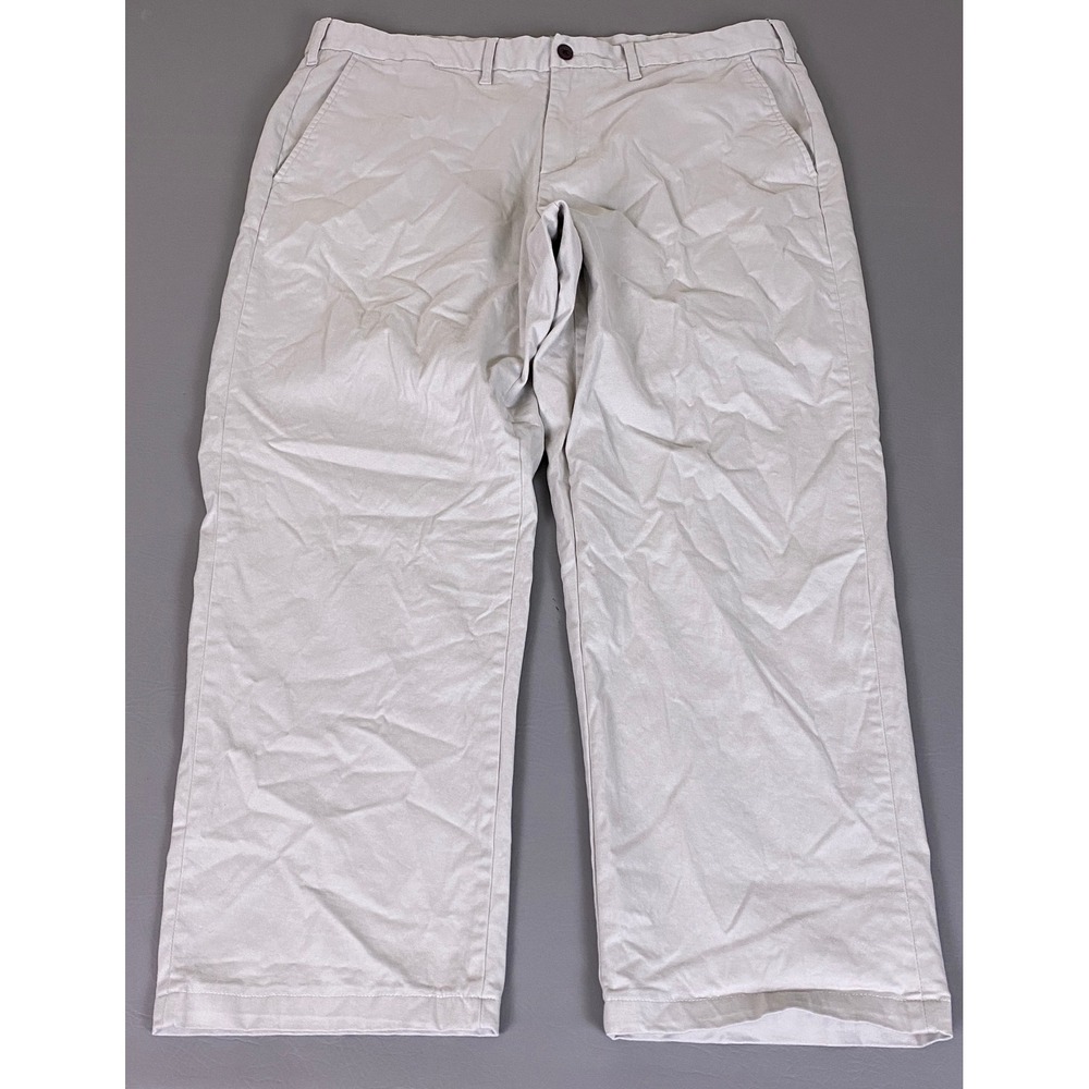 Lands End Pants Men's 40 Traditional Fit Khaki Chino Stone Beige Stretch Cotton